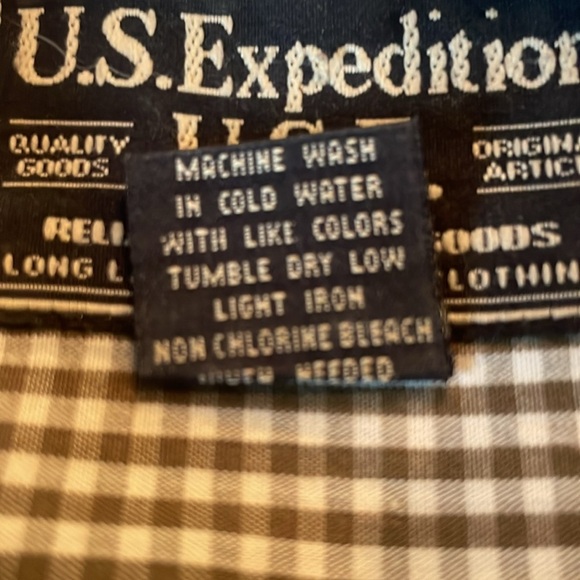 U.S. Expedition men’s button down shirt tan/white stripe size Xl - Picture 6 of 6